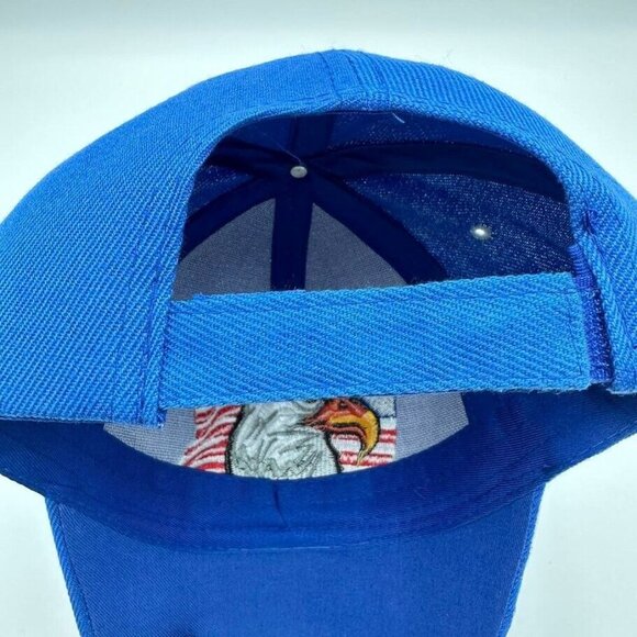USA Flag Hat One Size American Eagle Strap Back Adjustable Cap Stars Stripes - Picture 8 of 9